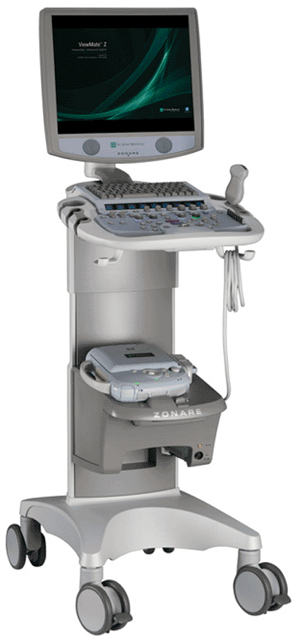 Image: The ViewMate Z Intracardiac Ultrasound System (photo courtesy St. Jude Medical / Zonare Medical Systems).